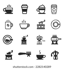 vector set of coffee shop icons vector