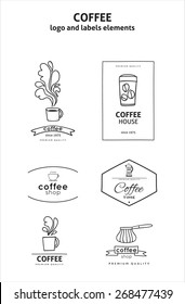 Vector set of coffee shop logos,  design elements and  badges