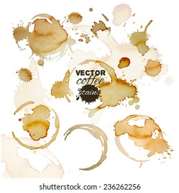 Vector set of coffee splashes