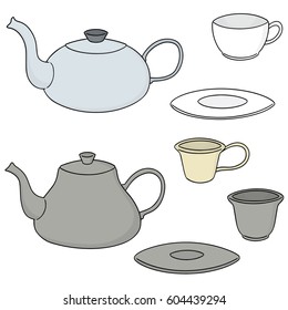 vector set of coffee or tea set