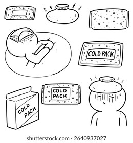 vector set of cold pack