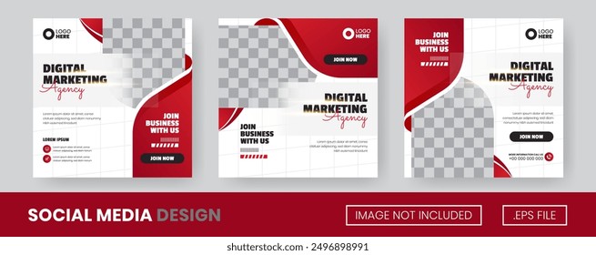 Vector set of collection Digital Marketing, for Flyer, social media post or banner