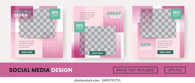 Vector set of collection fashion sale fashion flyer or social media post banner