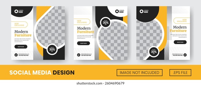 Vector set of collection Modern Furniture, Suitable for Flyer, Social Media Post or banner