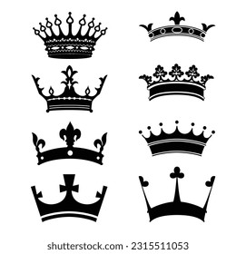 vector set collection of royal crown vectors