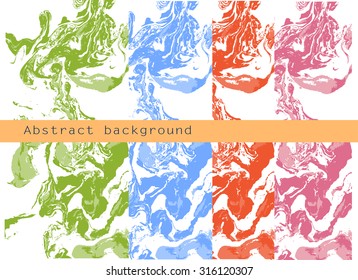 vector set with color abstract backgrounds in ebru style