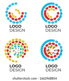 Vektorillustration-Set mit abstraktem, modernem Logo. Logotyp und Symbole