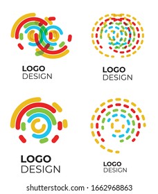Conjunto de vectores de color abstracto logotipo moderno. Logotipo y símbolos