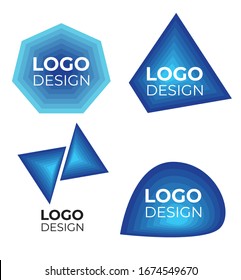 Vector set of color abstract modern logo. Logotype and symbols