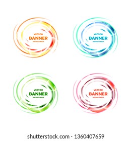 Vector set of color banners , abstract design
