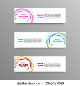Vector set of color banners , abstract design