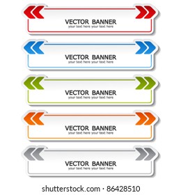 vector set of color banners with arrows