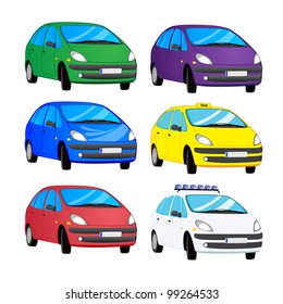 Vector set of color cars