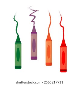 vector set of color cartons, tools for coloring, full of children's colors