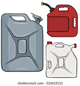 Vector Set of Color Cartoon Jerry Cans