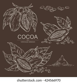 Vector set: color cocoa , hand drawn