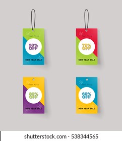 vector set of color full price and sale tags design