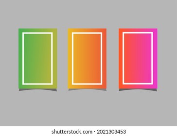 Vector set of color gradation template banners