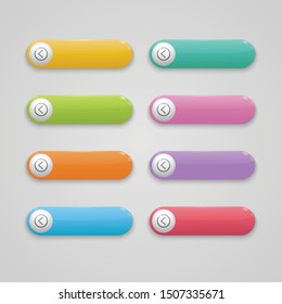 Vector set of color gradient buttona web for your design.3D long button.