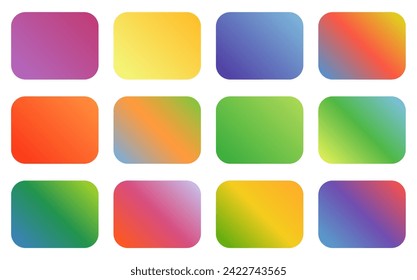 vector set of color Gradient Pallets, color swatch. catalog samples, trendy multicolored pallet