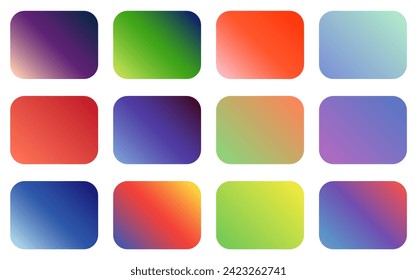 vector set of color Gradient Pallets, color swatch. catalog samples, trendy multicolored pallet