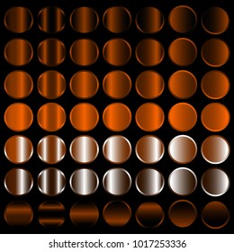 Vector set of color gradients. color squares collection.