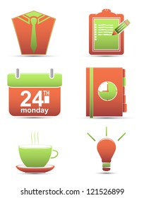 Vector set  color icons. time management and business