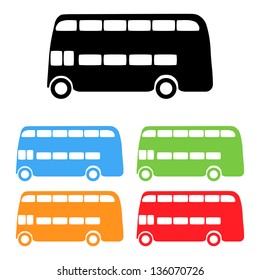 Conjunto de vectores de las siluetas de los autobuses de Londres