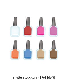 Vector Set of color nail polish