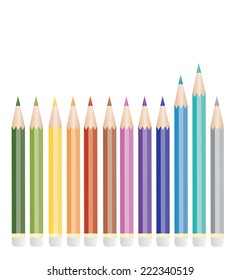 Vector set of color pencils