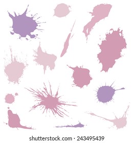 Vector Set of Color Pink and Purple Spots