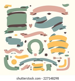Vector Set of Color Ribbons for Your Text