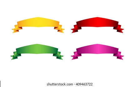 Vector Set of Color Ribbons for Your Text.