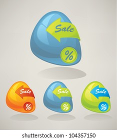 vector set of color variation of discount web icons