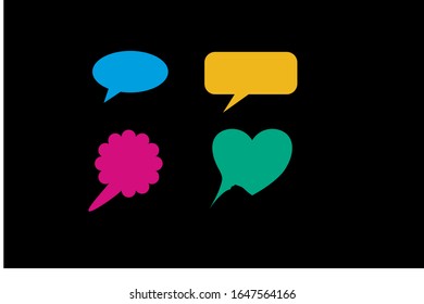 Vector set of color various bubbles for speech.