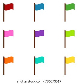 Vector Set Different Color Flags Icons Stock Vector (Royalty Free ...