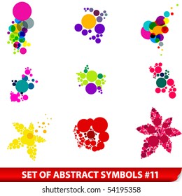 Vector set of colored abstract symbols
