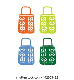 vector set of colored bags