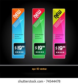vector set of colored banners and sale tags