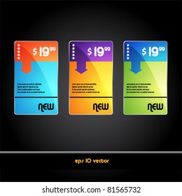 vector set of colored banners and sale tags