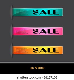 vector set of colored banners and sale tags