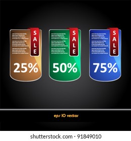vector set of colored banners and sale tags