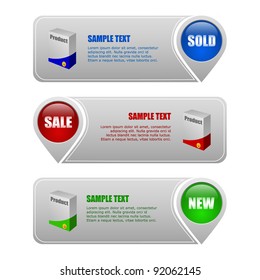 vector set of colored banners sale and advertisement