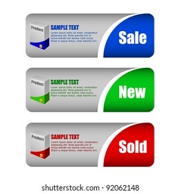 vector set of colored banners sale and advertisement