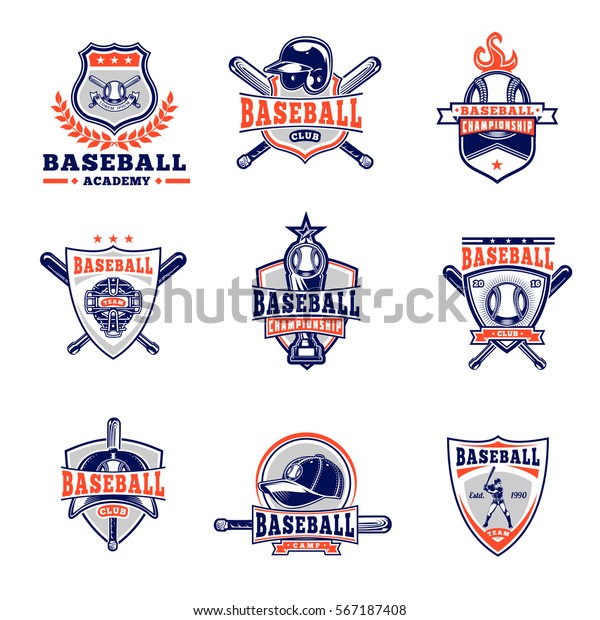 Vector Set Colored Baseball Badges Stickers Stock Vector (Royalty Free ...