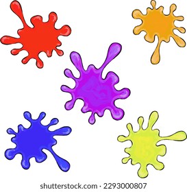 Vector set of colored blots