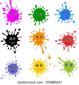 Vector set of colored blots isolated on White background.