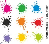 Vector set of colored blots on the white background