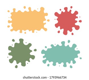 Vector set of colored blots on the white background.