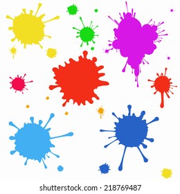 Vector Set Colored Blots On White Stock Vector (Royalty Free) 218769487 ...